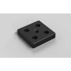 Fußplatte, 80 x 80 mm, schwarz, Nut 8