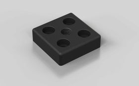 Fußplatte, 40 x 40 mm, schwarz, Nut 5