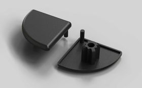 Abdeckkappe R, ESD, 30 x 30 mm, schwarz, Nut 8