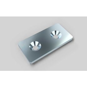 Verbindungsplatte 40 × 80 mm, Stahl verzinkt