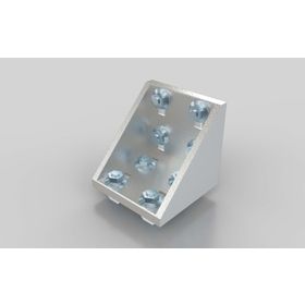 Winkel 90 × 90 silber pulverbeschichtet, Nut 10/10, inklusive Befestigung Nut 10/10