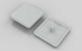 Abdeckkappe, 40x40 mm, grau RAL 7035, Nut 8