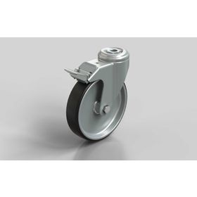 Lenkrolle, D=125 mm, mit Feststeller, Kunststoff PA