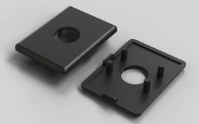 Abdeckkappe mit Loch, ESD, 45 x 60 mm, schwarz, Nut 10
