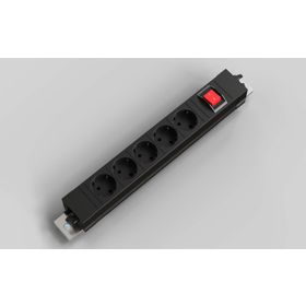 Steckdosenleiste fünffach, GST-kompatible Ausgangsbuchse, Steckdosen schaltbar, Ausgang schaltbar
