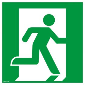 Rettungszeichen nachleuchtend; Winkelschild zur Wandmontage