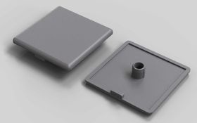 Abdeckkappe, 60 x 60 mm, signalgrau, Nut 10
