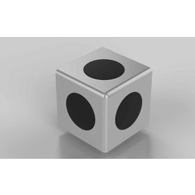 Würfelverbinder 45/3, silber lackiert, Nut 10