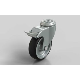 Lenkrolle, D=100 mm, mit Feststeller, thermoplastischer Gummi