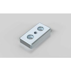 Fußplatte, 45 x 90 mm, silberfarbig