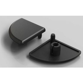 Abdeckkappe R, ESD, 40 x 40 mm, schwarz, Nut 10