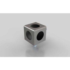 Würfelverbinder 45/3, silber lackiert, Nut 10