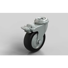 Lenkrolle, D=75 mm, mit Feststeller, thermoplastischer Gummi