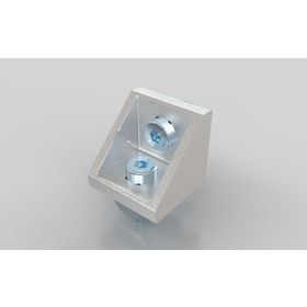 Winkel 30 × 30 silber pulverbeschichtet, Nut 10, inklusive Befestigung Nut 10/10