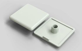 Abdeckkappe, 45 x 45 mm, grau, Nut 10