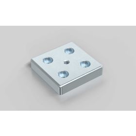 Fußplatte, 80 x 80 mm, silberfarbig, Nut 8