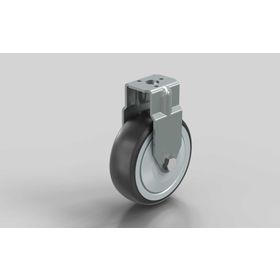 Bockrolle, D=75 mm, Vollgummi