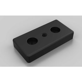 Fußplatte, 50 x 100 mm, schwarz, Nut 10