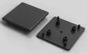 Abdeckkappe ESD, 90 x 90 mm, schwarz, Nut 10