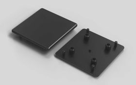 Abdeckkappe, 90 x 90L mm, schwarz, Nut 10