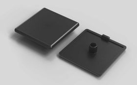 Abdeckkappe, 60 x 60 mm, schwarz, Nut 10