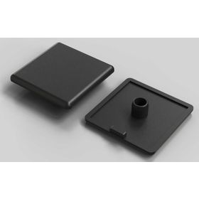 Abdeckkappe ESD, 50 x 100 mm, schwarz, Nut 10