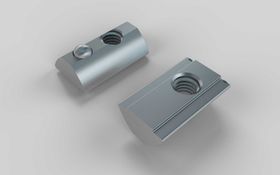 Nutenstein einschwenkbar, mit Federkugel, gekerbt, M6, Nut 8