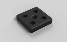 Fußplatte, 80 x 80 mm, schwarz, Nut 8