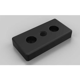 Fußplatte, 50 x 100 mm, schwarz, Nut 10