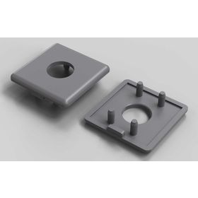 Abdeckkappe mit Loch, 45 x 45 mm, Nut 10