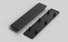 Abdeckkappe für Winkel 160 × 80, schwarz, Nut 8