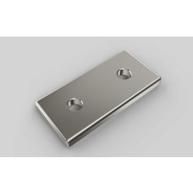 Verbindungsplatte 40 × 80 mm, Aluminium matt vernickelt