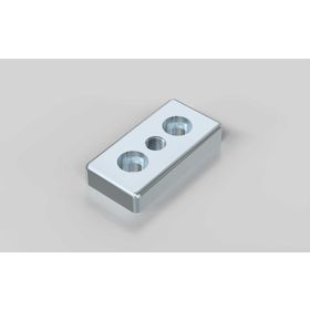 Fußplatte, 45x90 mm, silberfarbig