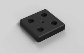 Fußplatte, 80 x 80 mm, schwarz, Nut 8