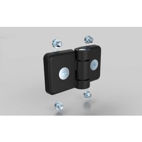 Kunststoffscharnier schwer (nicht aushängbar), 69x40 mm, Nut 8/10