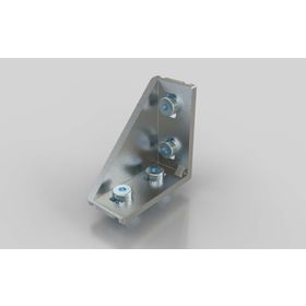 Winkel 20 × 40 silber pulverbeschichtet, Nut 6, inklusive Befestigung Nut 6/6