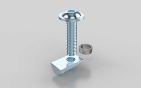 Befestigungssatz für Lenkrollen, Rolle-D1=75 mm, Nut 8