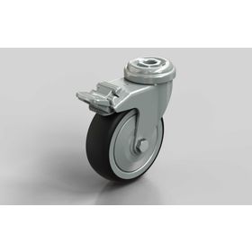 Lenkrolle, D=75 mm, mit Feststeller, thermoplastischer Gummi