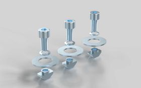 Befestigungssatz für Rolle mit Anbauflansch, Rolle-D1=100 mm, Rolle-D2=125 mm, Nut 10