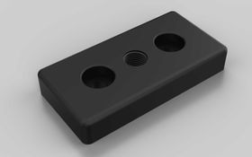 Fußplatte, 50 x 100 mm, schwarz, Nut 10