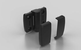 Systemscharnier mit Rastfunktion, nicht aushängbar, 73,5 x 63 mm, Nut 10, System I Nut 8