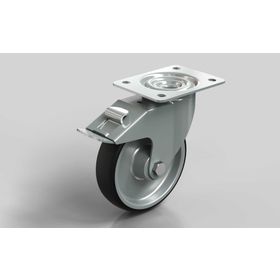 Lenkrolle, D=160 mm, mit Feststeller, thermoplastisches Polyurethan