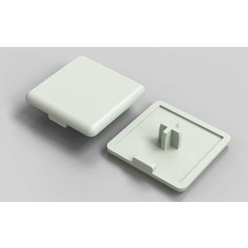 Abdeckkappe, 40x40 mm, schwarz RAL 9005, Nut 10