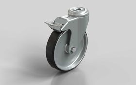 Lenkrolle, D=125 mm, mit Feststeller, Kunststoff PA