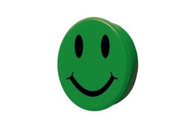 Smiley-Magnet; Haltemagnet mit Kunststoffkappe