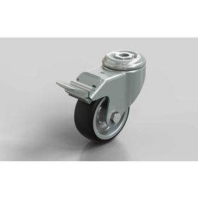 Lenkrolle, D=80 mm, mit Feststeller, thermoplastischer Gummi