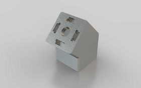 Verbinder 45° Profil 30 × 30 silber pulverbeschichtet, Nut 8