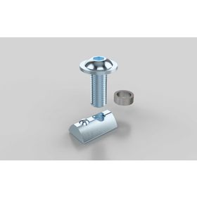 Befestigungssatz für Lenkrollen, Rolle-D1=80 mm, Rolle-D2=100 mm, Rolle-D3=125 mm, Nut 8