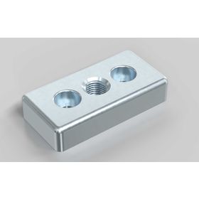 Fußplatte, 40x80 mm, silberfarbig, Nut 8