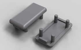 Abdeckkappe, 22,5x45 mm, signalgrau, Nut 10